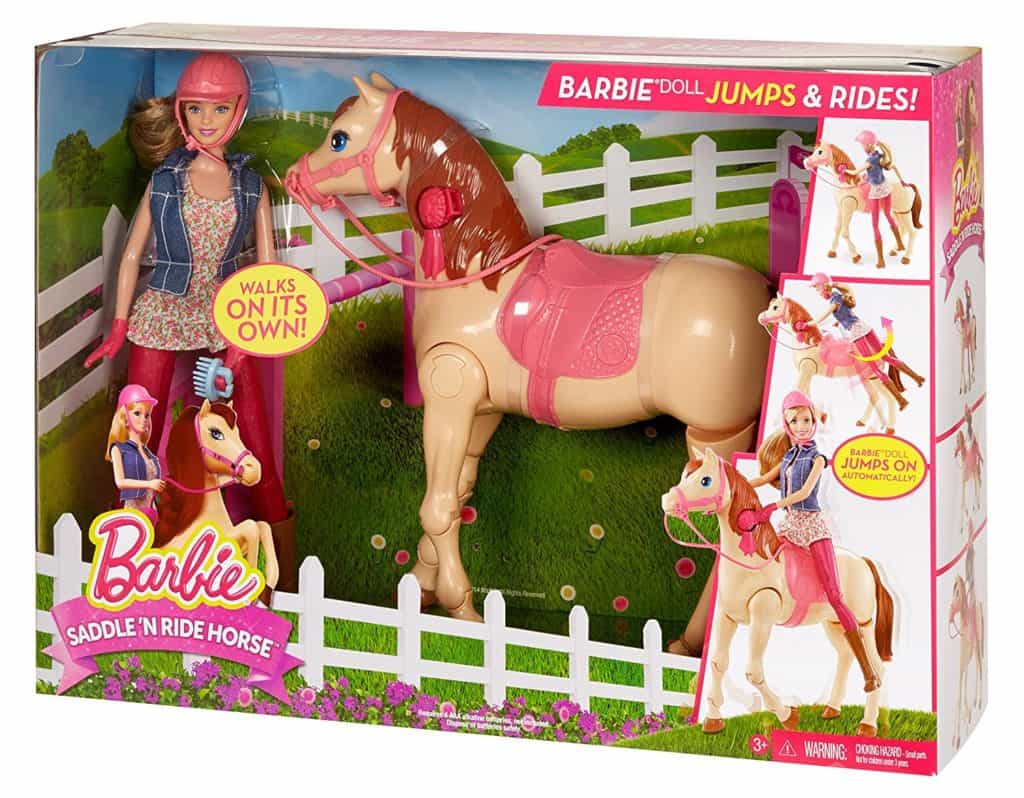 barbie saddle n ride horse box