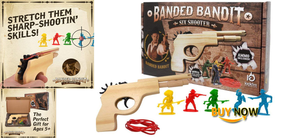 Find The Best Banded Bandit Six Shooter Rubber Band Gun Set