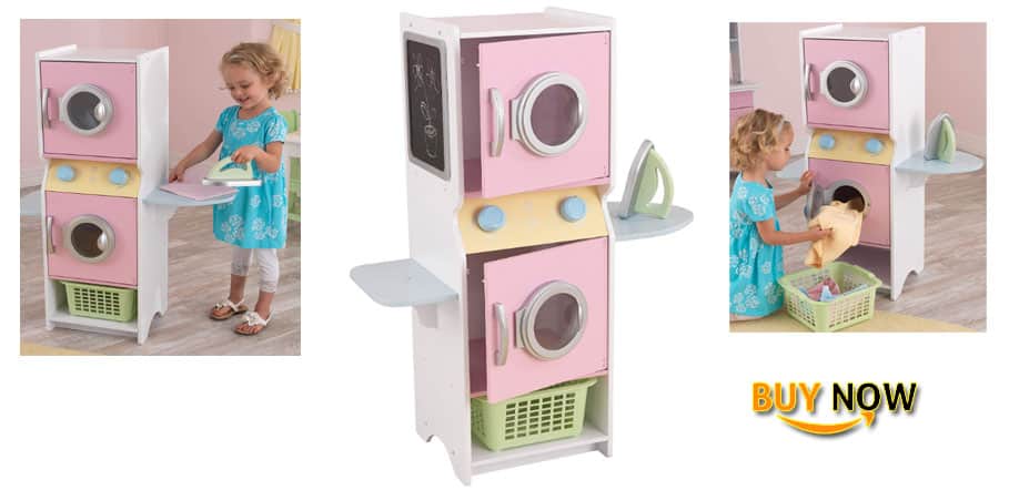 KidKraft Washer and Dryer Laundry Playset with 2 Storage Shelves